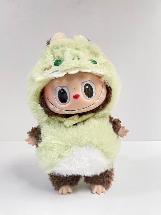 Green Plush Doll Outfit – Mini Doll Clothing Set with Hood